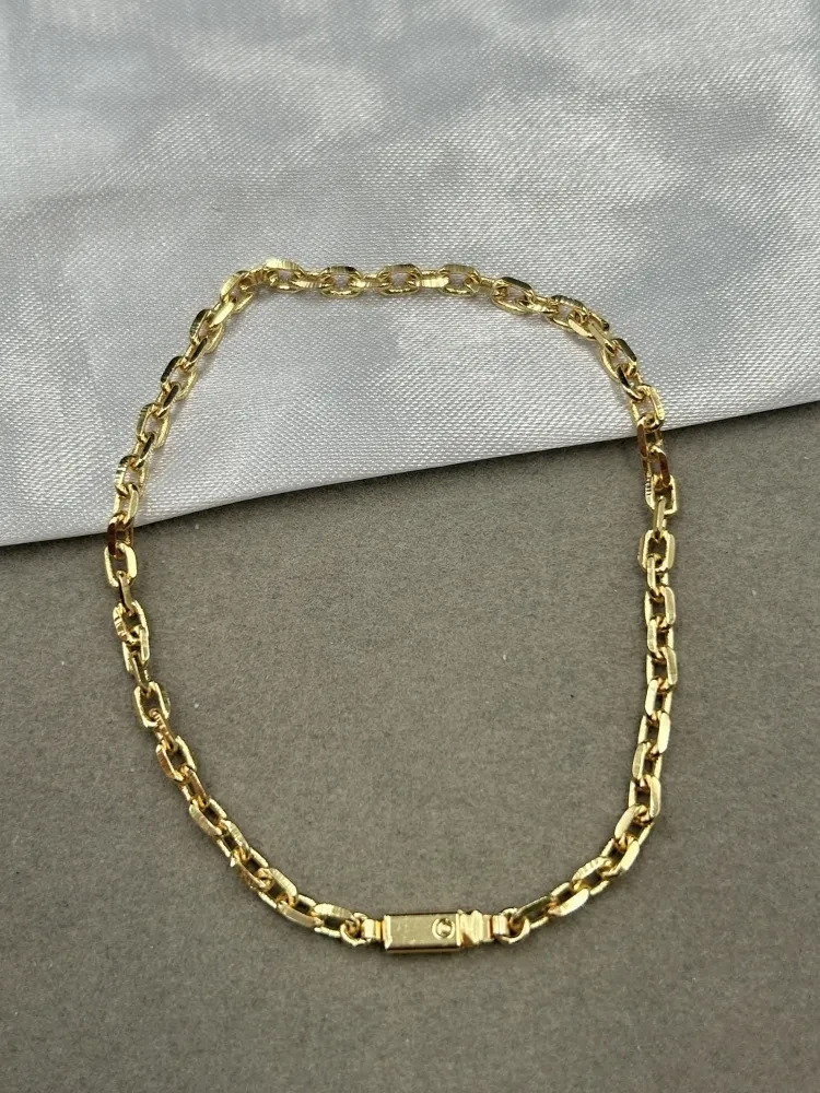 Pulseira Cadeado - 4MM Banhado a ouro 18k - 1
