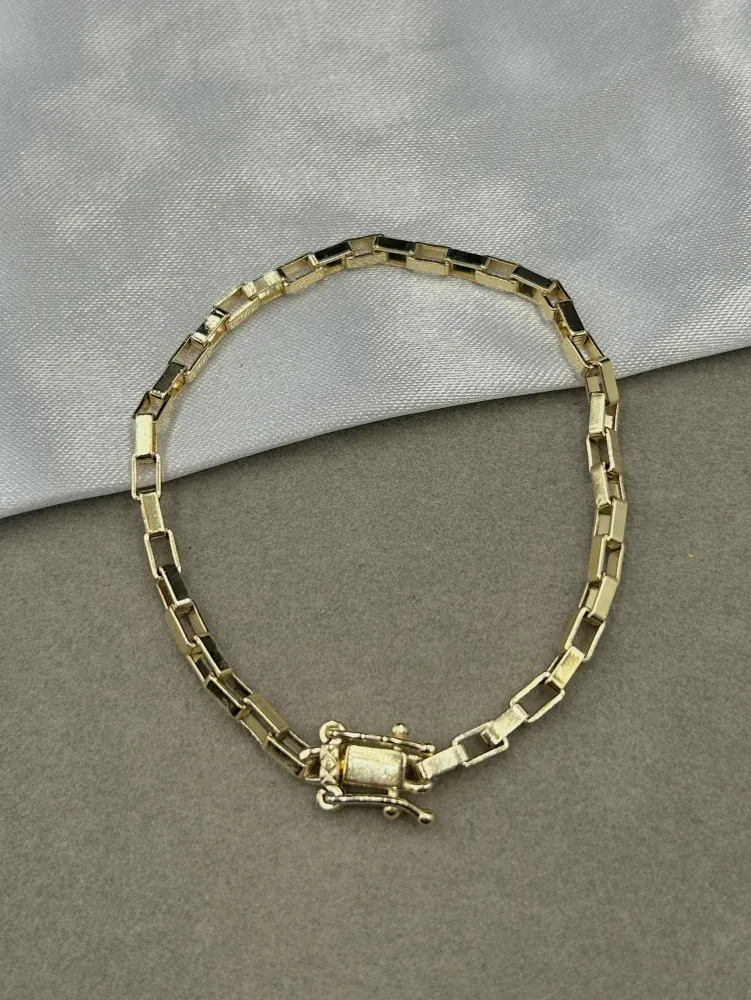 Pulseira Cartier Tijolinho - 4MM Banhado a ouro 18k - 1