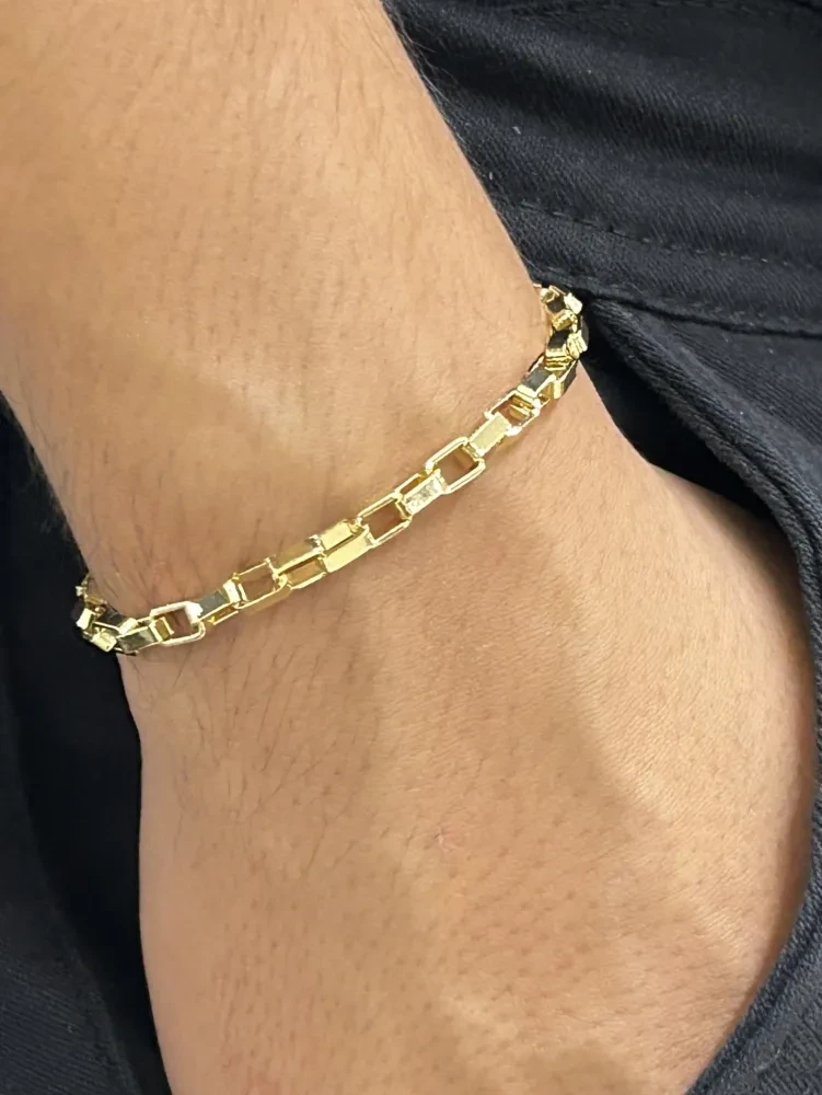 Pulseira Cartier Tijolinho - 4MM Banhado a ouro 18k - 2