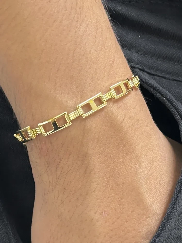 Pulseira Detalhada - 5MM Banhado a ouro 18k - 2