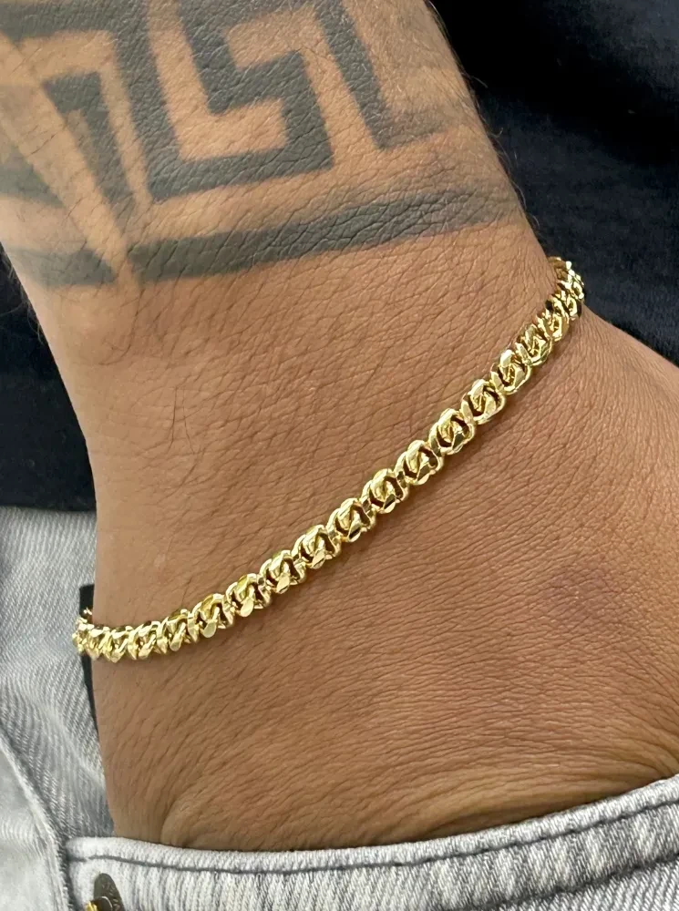 Pulseira Cubana - 4MM Banhado a ouro 18k - 2