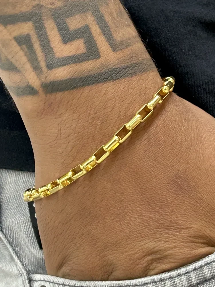 Pulseira Tijolinho - 4MM Banhado a ouro 18k - 2