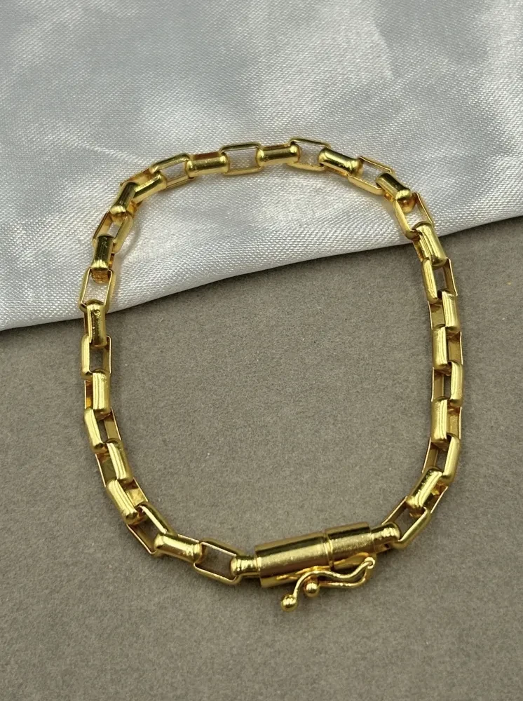 Pulseira Tijolinho - 4MM Banhado a ouro 18k - 1