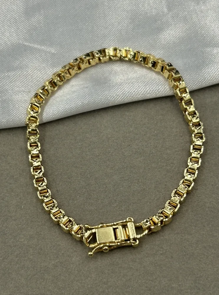 Pulseira Veneziana - 6MM Banhado a ouro 18k - 1