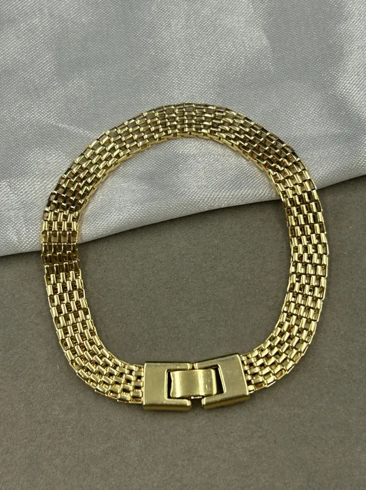 Pulseira Esteira - 8MM Banhado a ouro 18k - 1