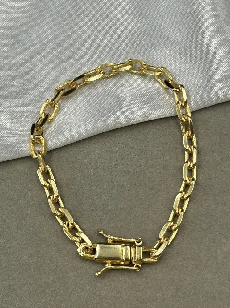 Pulseira Cadeado - 6MM Banhado a ouro 18k - 1