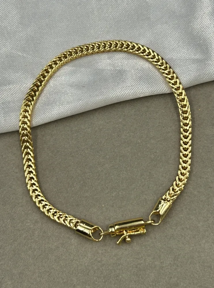 Pulseira Cubana - 6MM Banhado a ouro 18k - 1