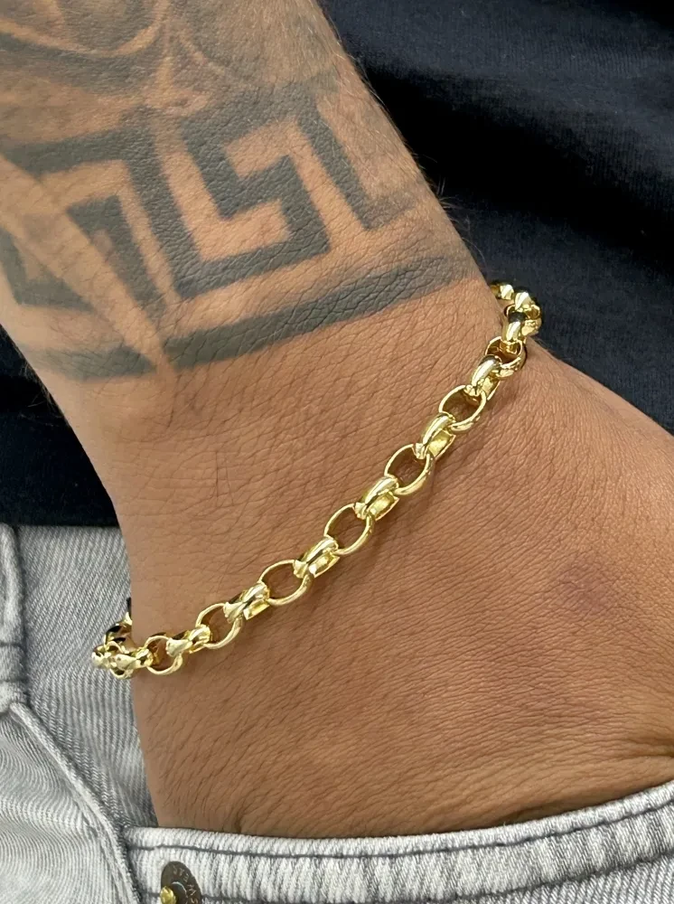 Pulseira Elo Português - 6MM Banhado a ouro 18k - 2