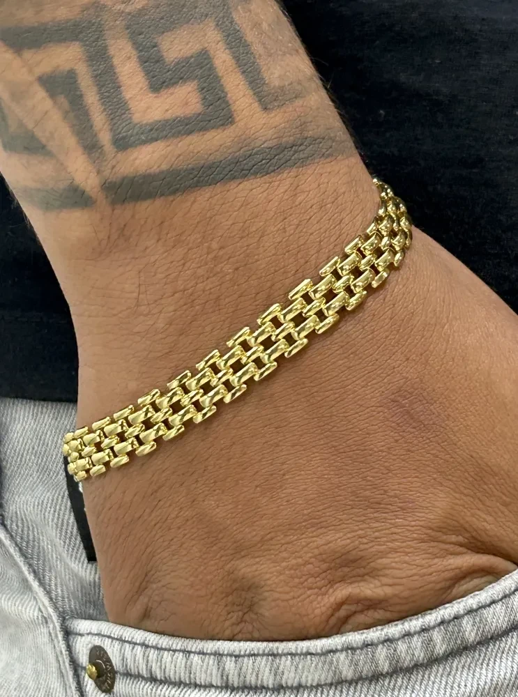 Pulseira Elo Americano - 10MM Banhado a ouro 18k - 2
