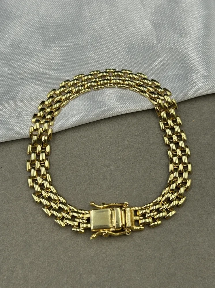 Pulseira Elo Americano - 10MM Banhado a ouro 18k - 1