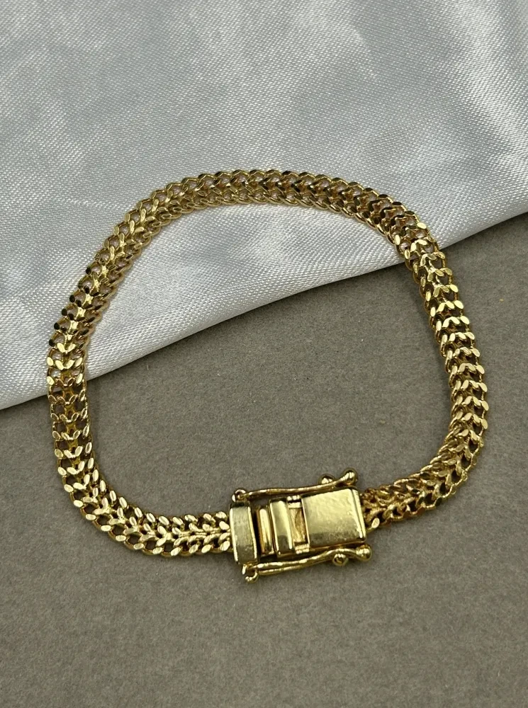 Pulseira Esteira - 6MM Banhado a ouro 18k - 1