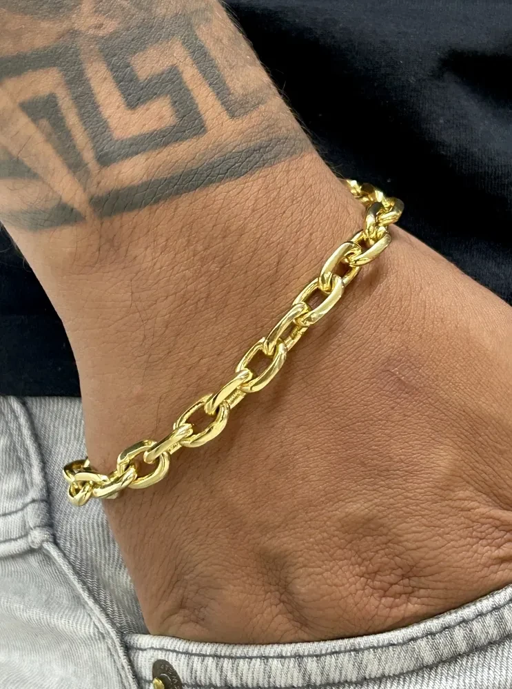 Pulseira Cadeado - 8MM Banhado a ouro 18k - 2