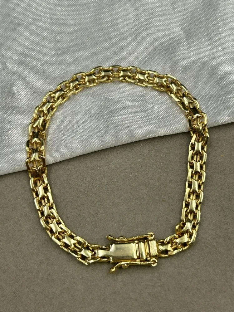 Pulseira Cadeado Duplo - 6MM Banhado a ouro 18k - 1
