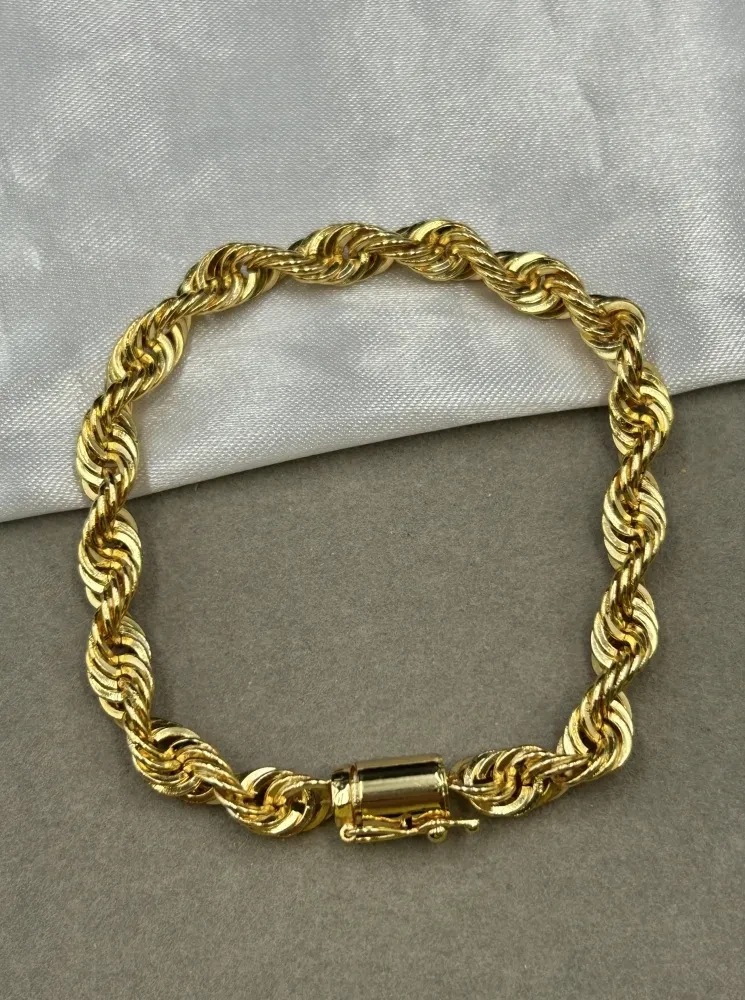 Pulseira Elo Baiano - 8MM Banhado a ouro 18k - 1