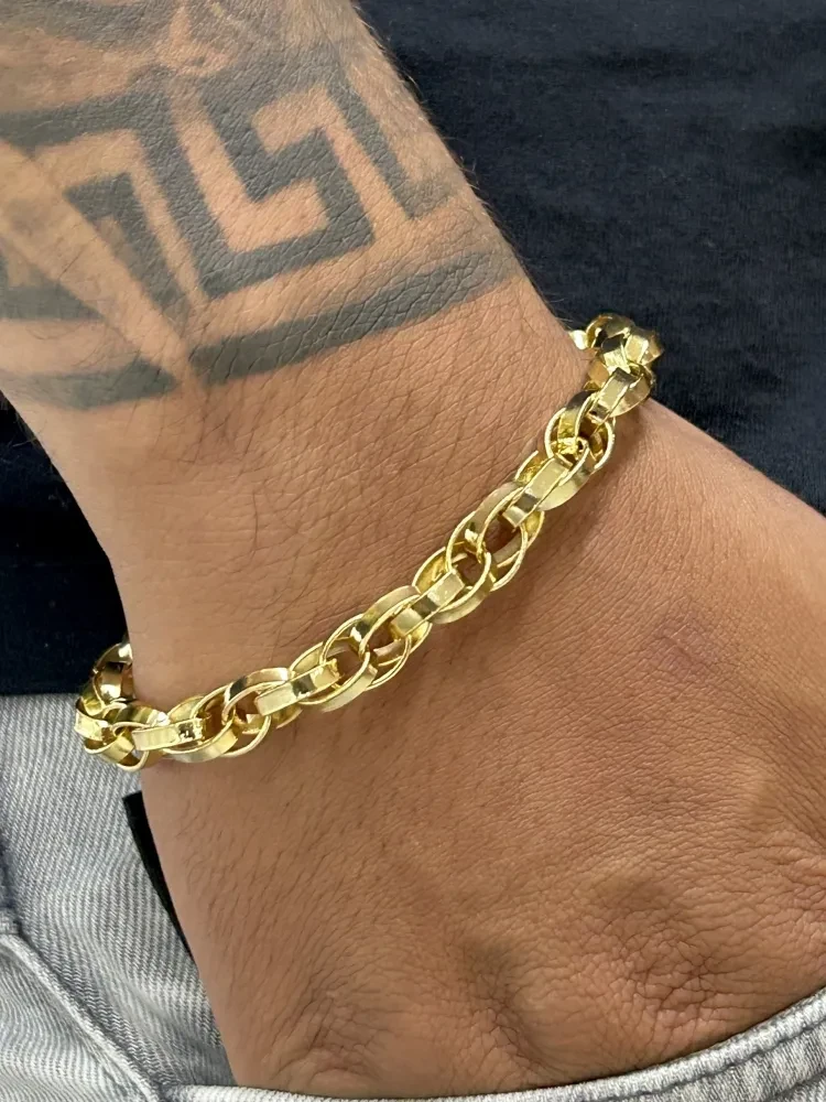 Pulseira Elo Trançado - 10MM Banhado a ouro 18k - 2