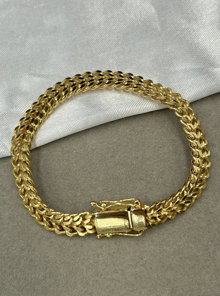 Pulseira Esteira - 10MM Banhado a ouro 18k - 1