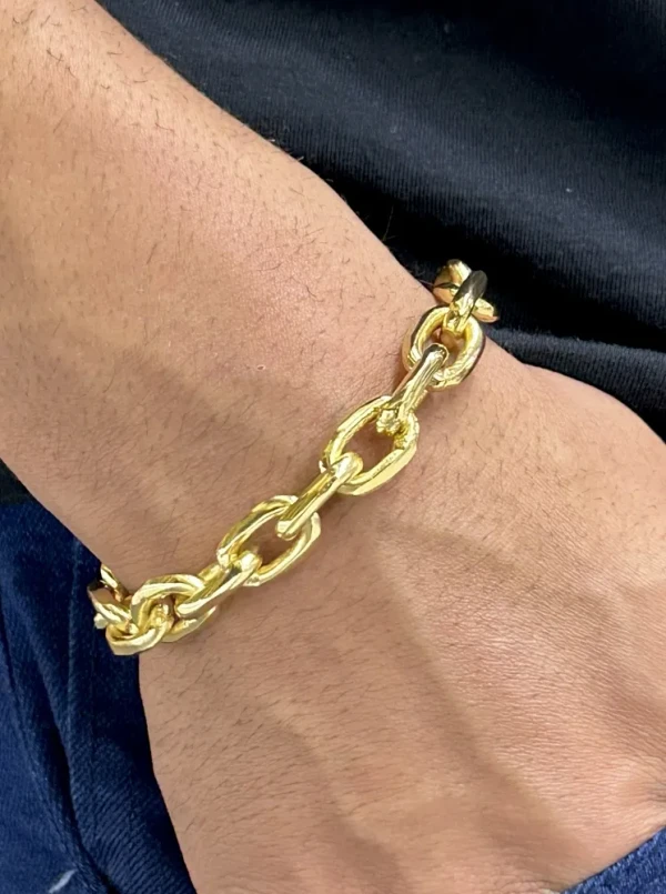 Pulseira Cadeado - 12MM Banhado a ouro 18k - imagem 2