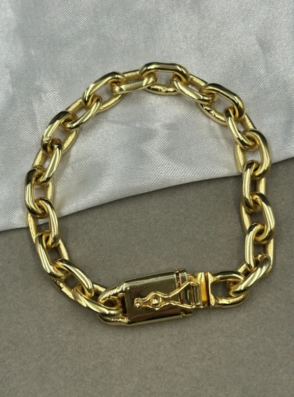 Pulseira Cadeado - 12MM Banhado a ouro 18k - imagem 1