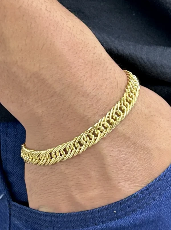 Pulseira Grumet Tripla - 10MM Banhado a ouro 18k - imagem 2