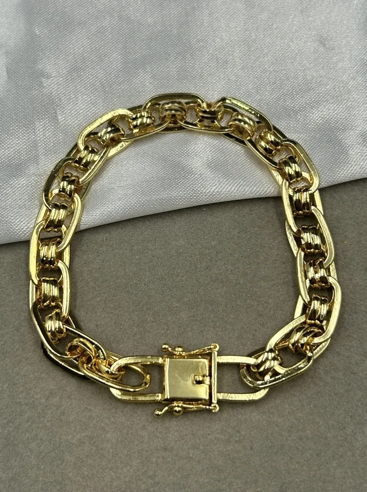 Pulseira Imperador - 12MM Banhado a ouro 18k - 1