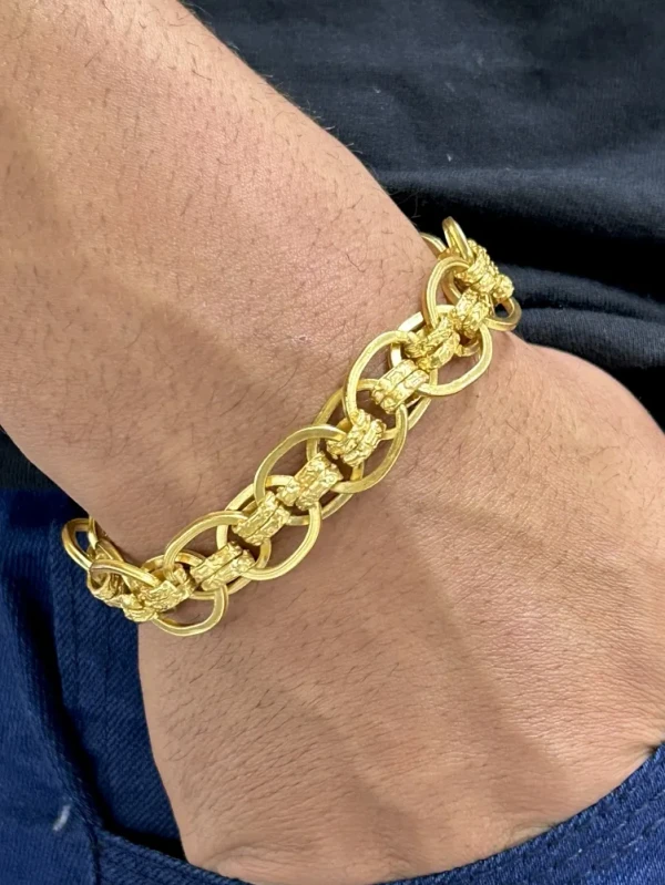 Pulseira Imperador - 15MM Banhado a ouro 18k - imagem 2