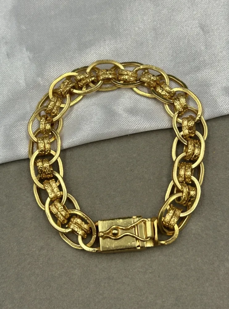 Pulseira Imperador - 15MM Banhado a ouro 18k - 1