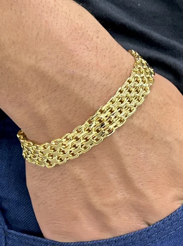 Pulseira Cadeado Quádruplo - 20MM Banhado a ouro 18k - 2