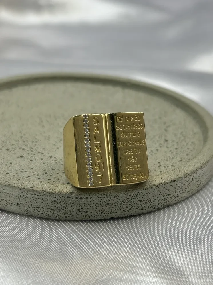 Anel Bíblia Banhado a ouro 18k - 1