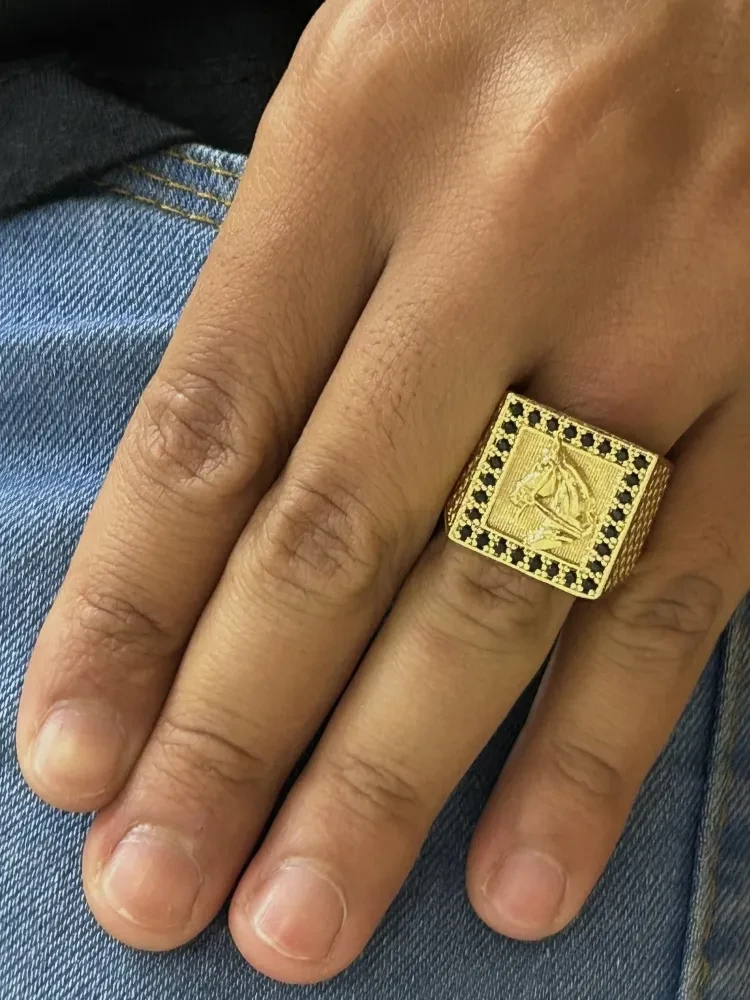 Anel Cavalo Banhado a ouro 18k - 2