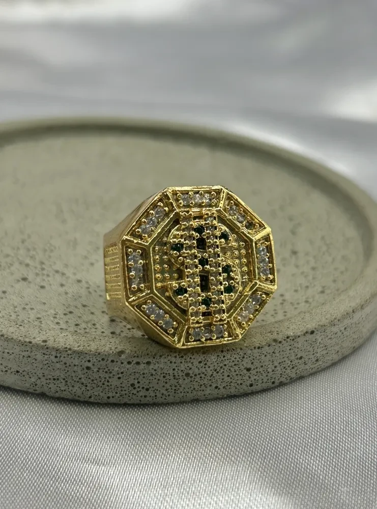 Anel Cifrão Banhado a ouro 18k - 1