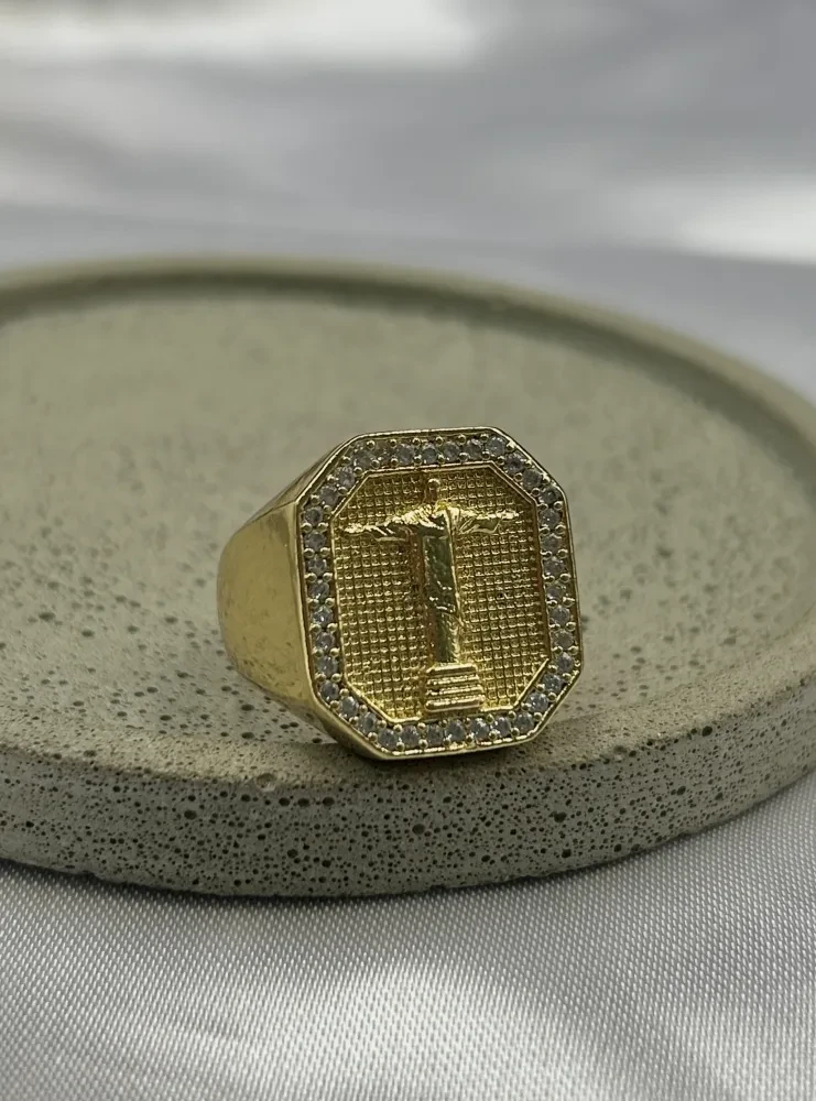 Anel Cristo Redentor Banhado a ouro 18k - 1