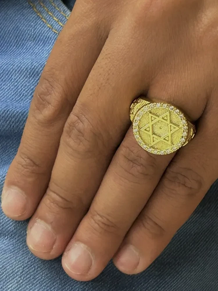 Anel Estrela De Davi Banhado a ouro 18k - 2