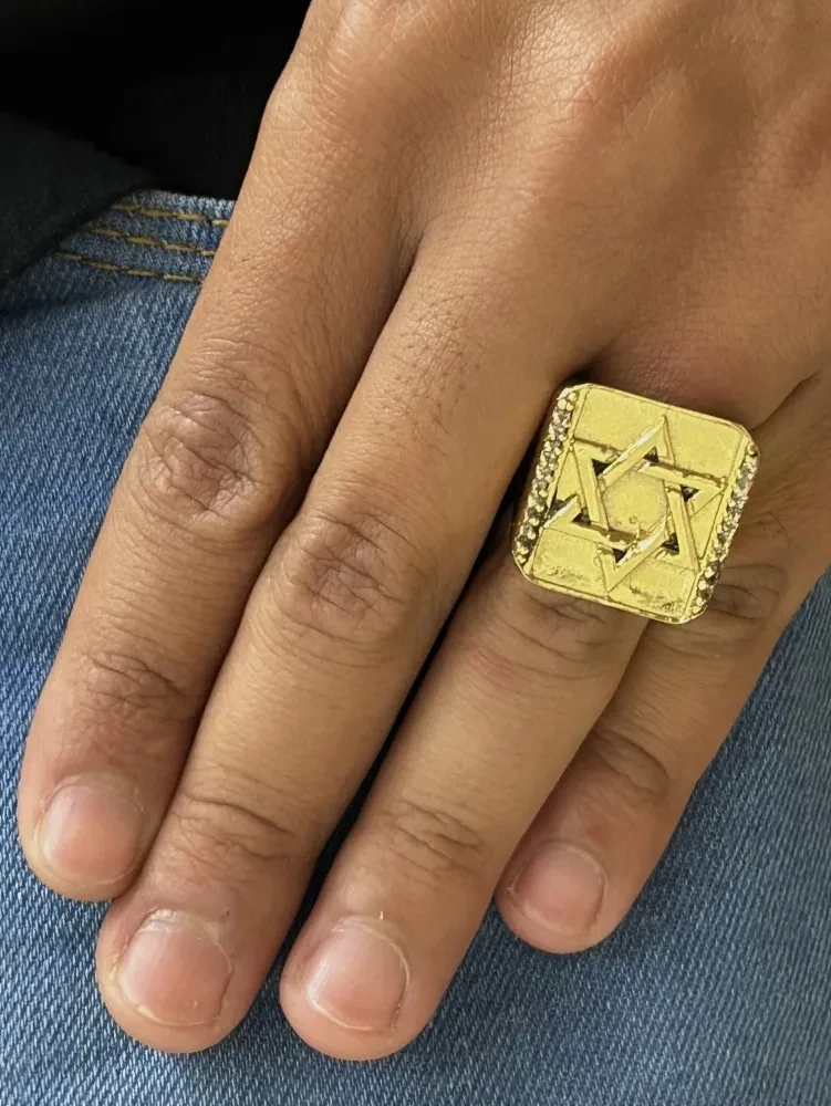Anel Estrela De Davi Banhado a ouro 18k - 2