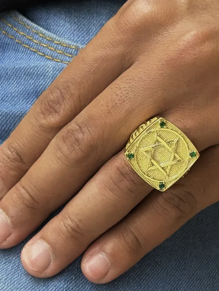 Anel Estrela De Davi Banhado a ouro 18k - 2