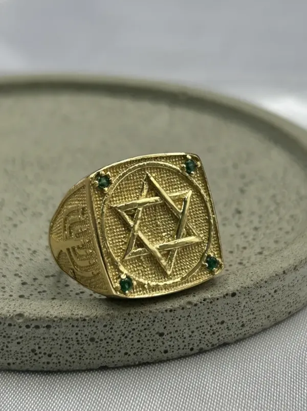 Anel Estrela De Davi Banhado a ouro 18k - imagem 1