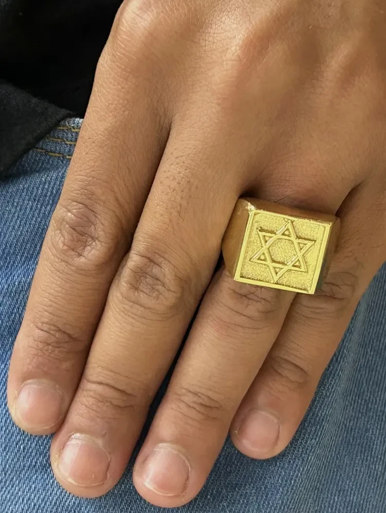 Anel Estrela De Davi Banhado a ouro 18k - 2
