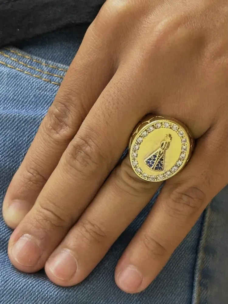 Anel Nossa Sra. Aparecida Banhado a ouro 18k - 2