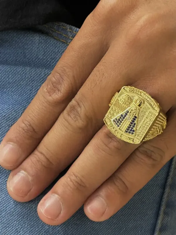 Anel Nossa Sra. Aparecida Banhado a ouro 18k - imagem 2