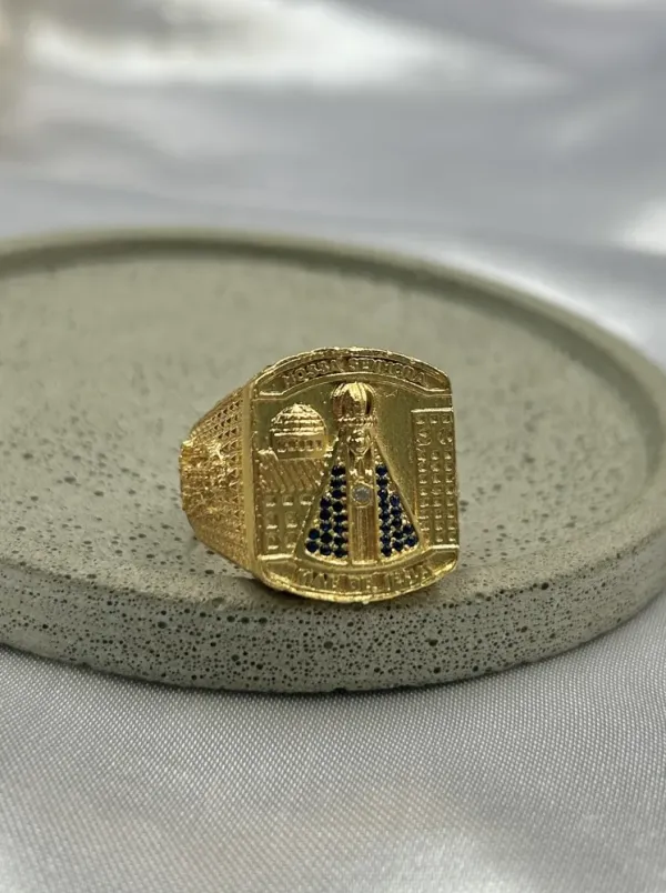 Anel Nossa Sra. Aparecida Banhado a ouro 18k - imagem 1