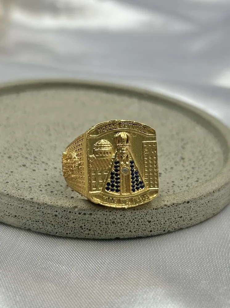 Anel Nossa Sra. Aparecida Banhado a ouro 18k - 1