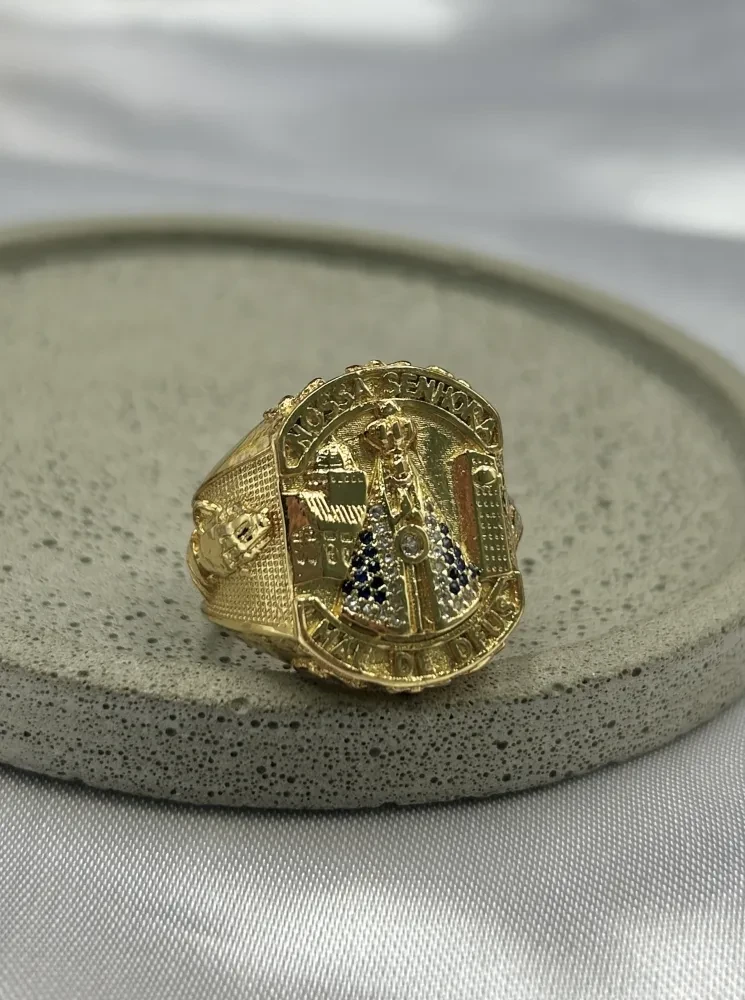 Anel Nossa Sra. Aparecida Banhado a ouro 18k - 1