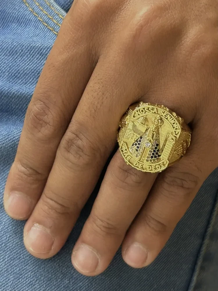Anel Nossa Sra. Aparecida Banhado a ouro 18k - 2