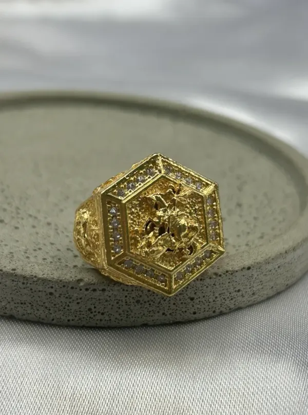 Anel São Jorge Banhado a ouro 18k - imagem 1