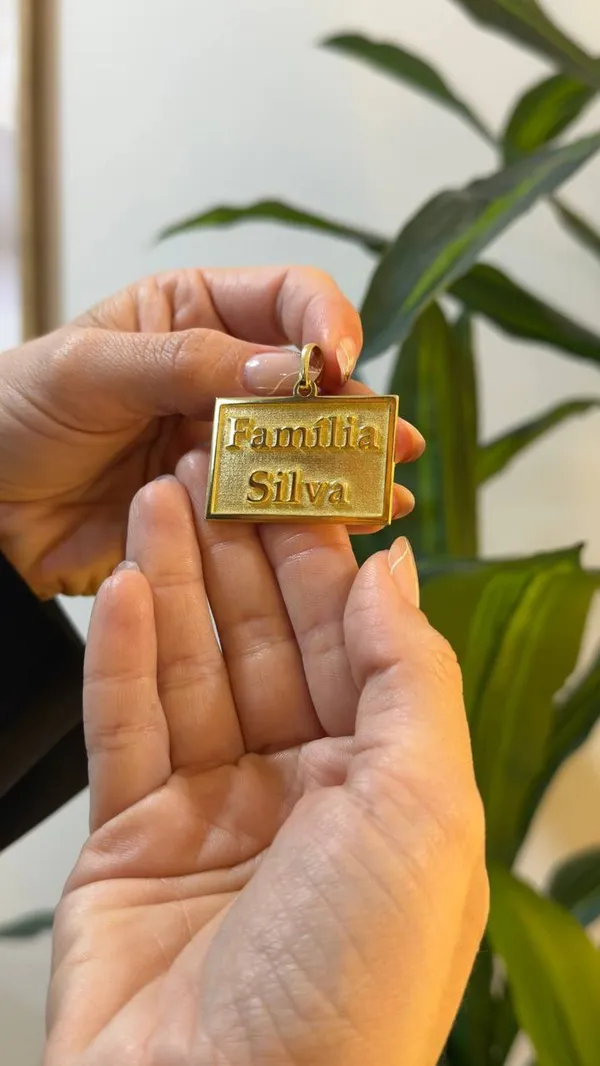 Pingente Personalizado Chapa com Escrita - imagem 1