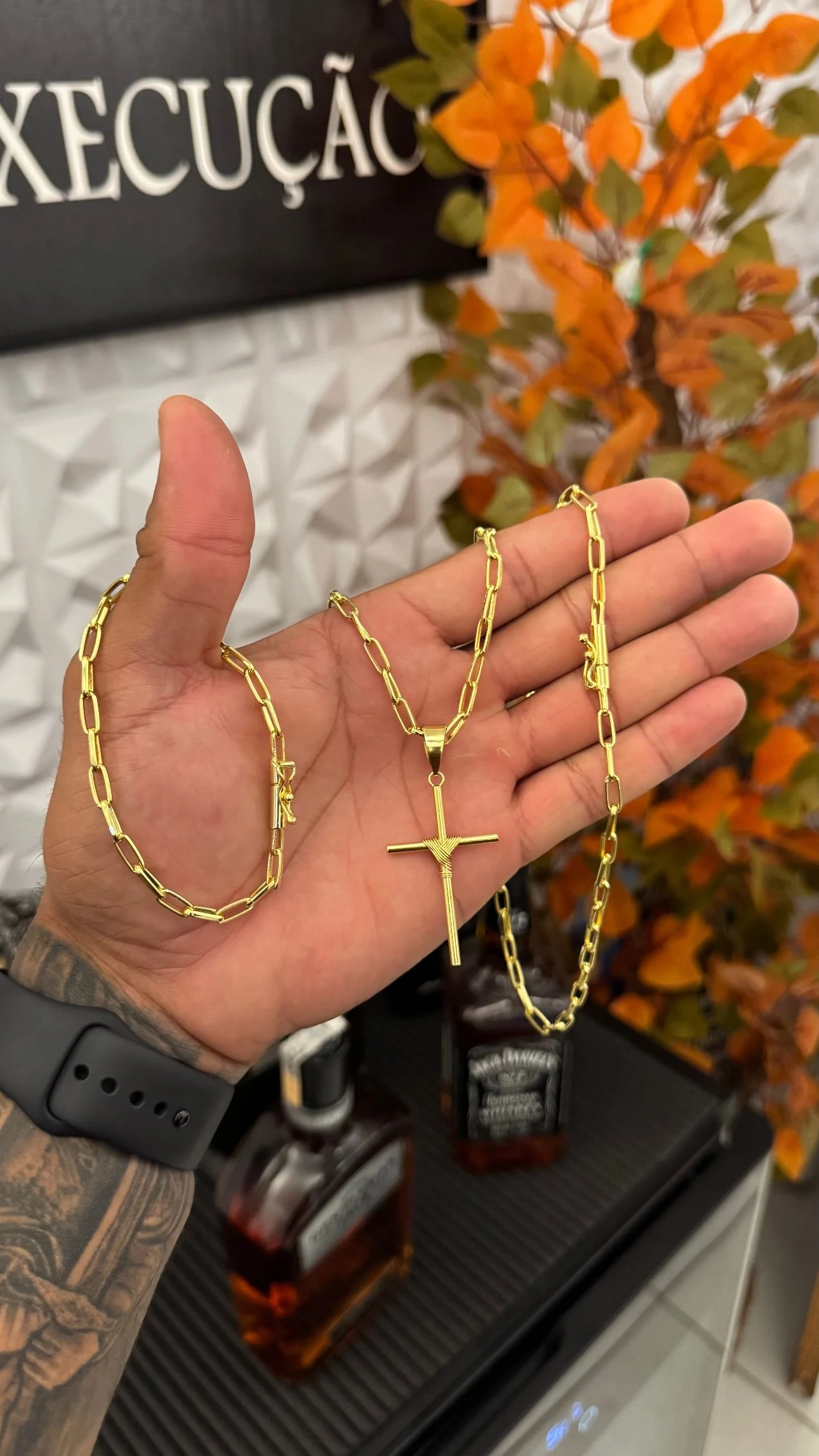 Kit Cartier 5mm Corrente Pulseira e Pingente Banhado a ouro 18k  - 1