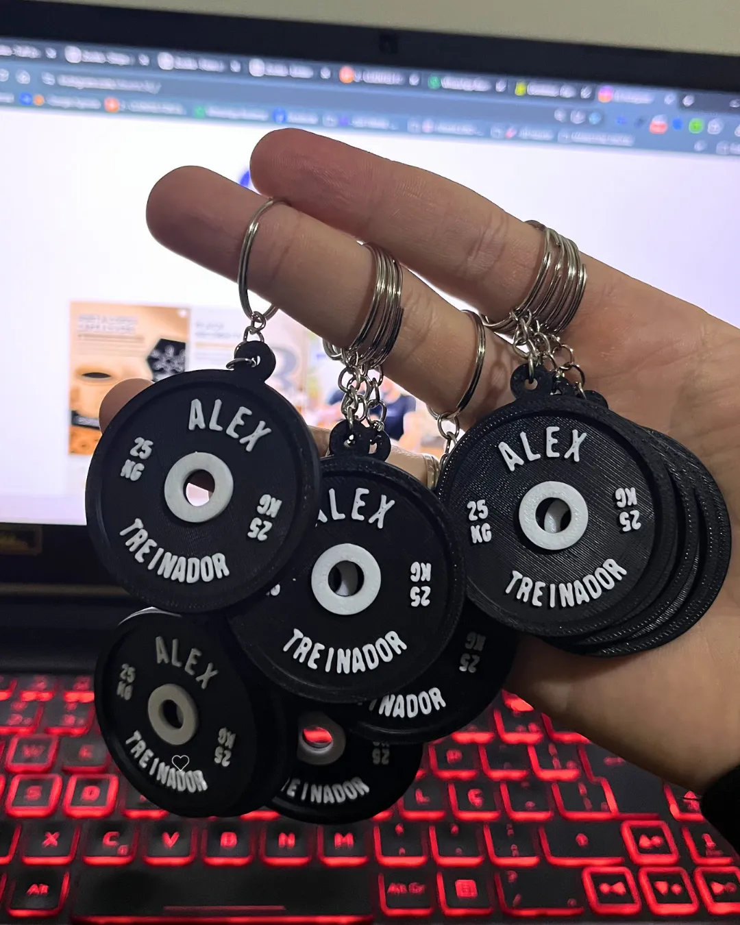 Kit 12 chaveiros anilha academia personalizado com nome - 4