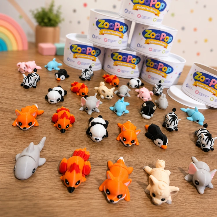 Mini Animais Articulados - ZooPop - Coleção Expedição - Kit com 12 unidades - Lembrancinha - Brinquedos Colecionáveis - 3