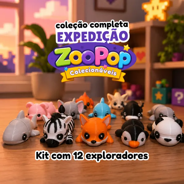 ZooPop - Coleção Expedição - Kit com 12 unidades