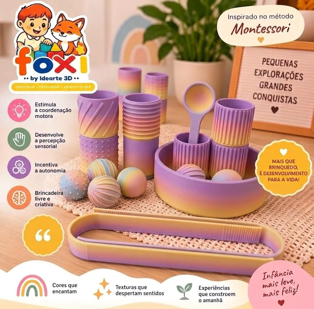 Kit Sensorial Montessori 14 Peças - Foxi - 1