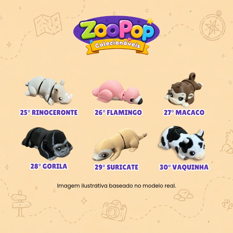 ZooPop - Kit com 06 unidades - Sortidas - 6